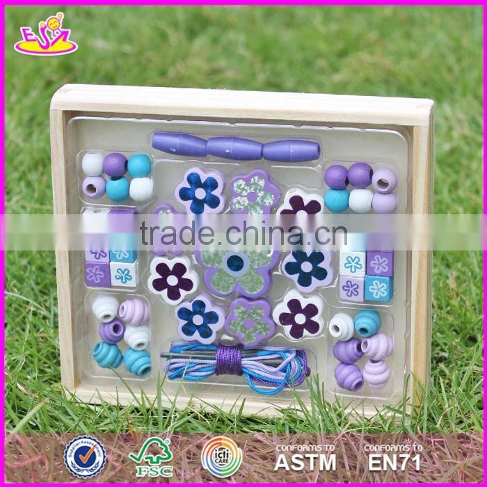 2017 new design children threading beads wooden educational toys for 4 year olds W11E061