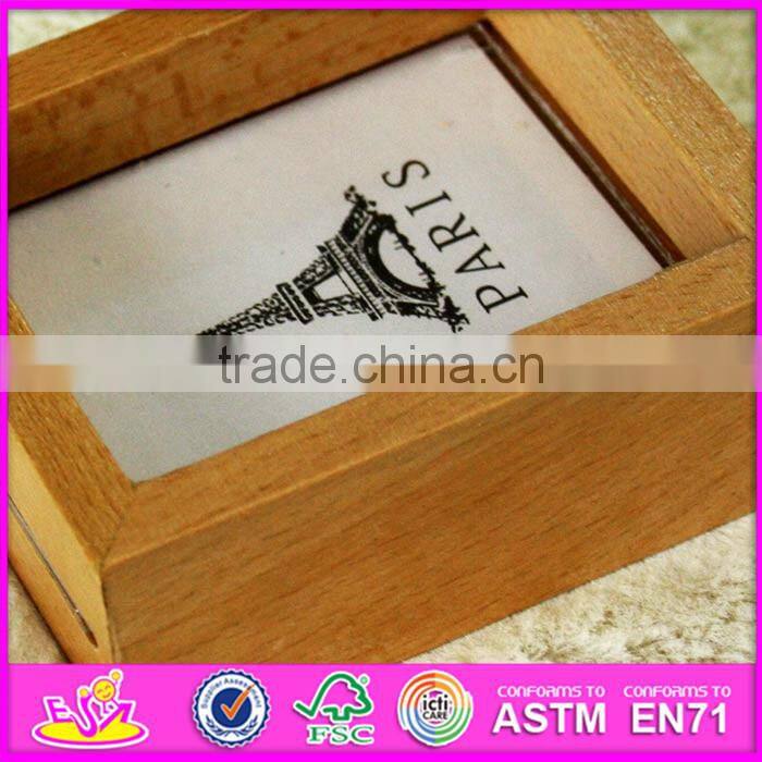 2016 hot sale baby wooden mini photo frame, most popular kids wooden mini photo frame W09A054