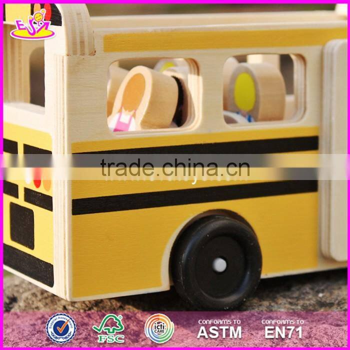 2017 New design toddlers go sightseeing wooden bus toys W04A340