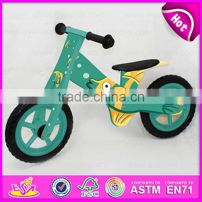 Preschool Balance push wooden children bicycle,Wooden Balance Bike for children,Brightly colored wooden children bicycle W16C117