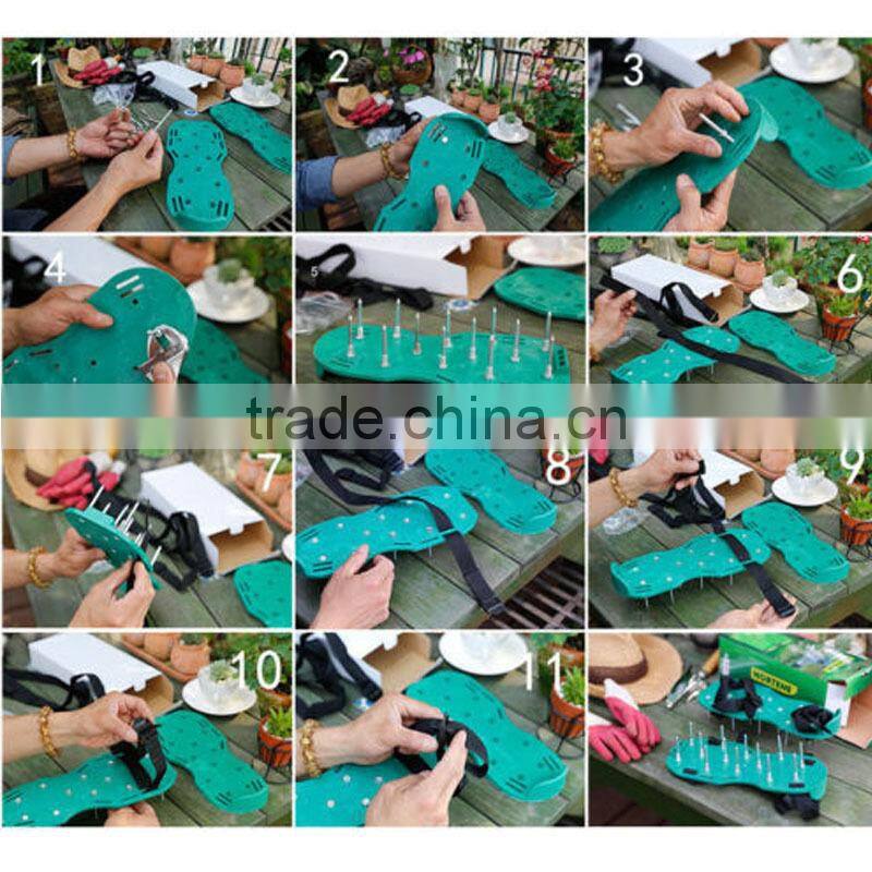 Lawn Loosen The Soil Care Grass Sod Spike Spiked Strap Shoes Garden Tool