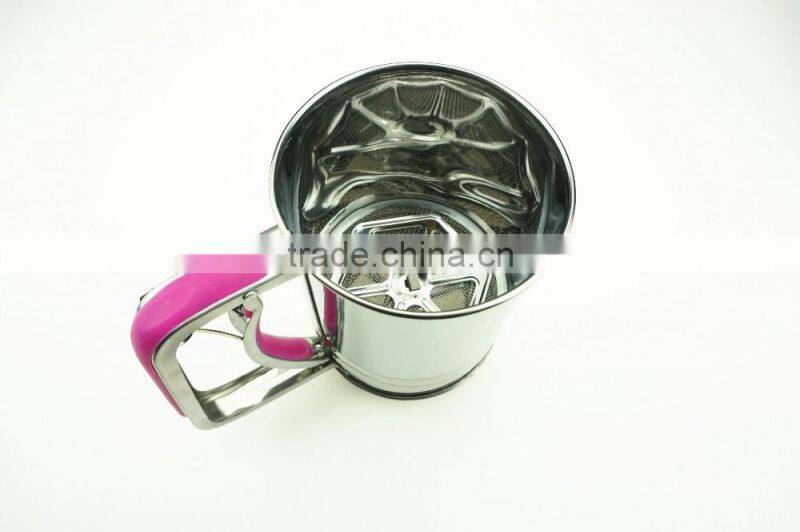 42001hand operated stainless steel kitchen flour sifter/strainer