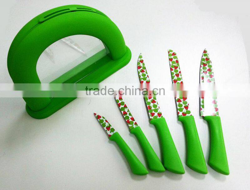 5 pcs kitchen knife with plastic Knife holder