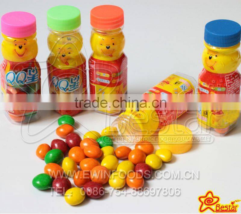Lovely Bear Shaped Bottle Colorful Crisp Chocolate Bean