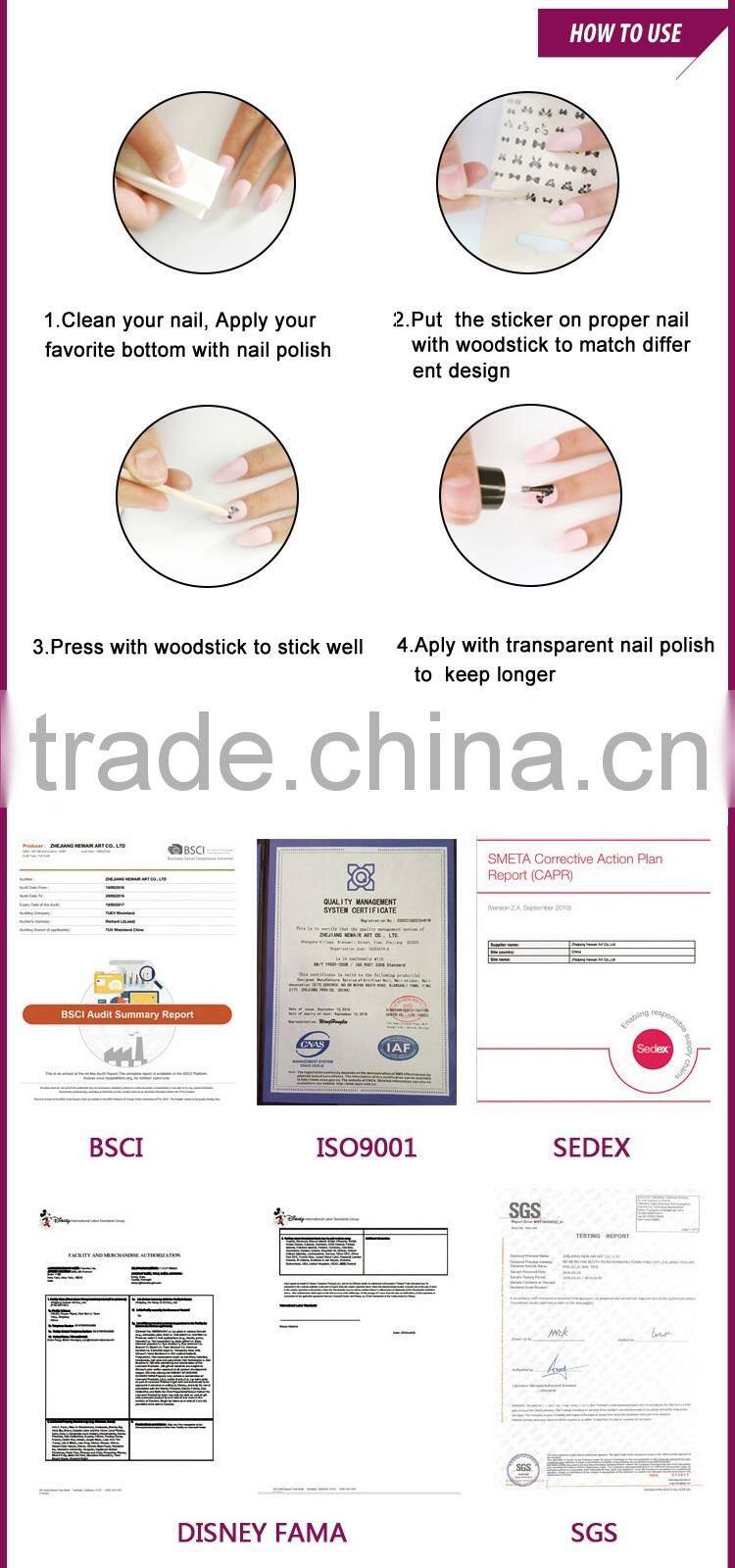 New Air Hot sale metallic 3D nail sticker