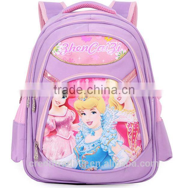 cute purple cartoon school bag for school girl