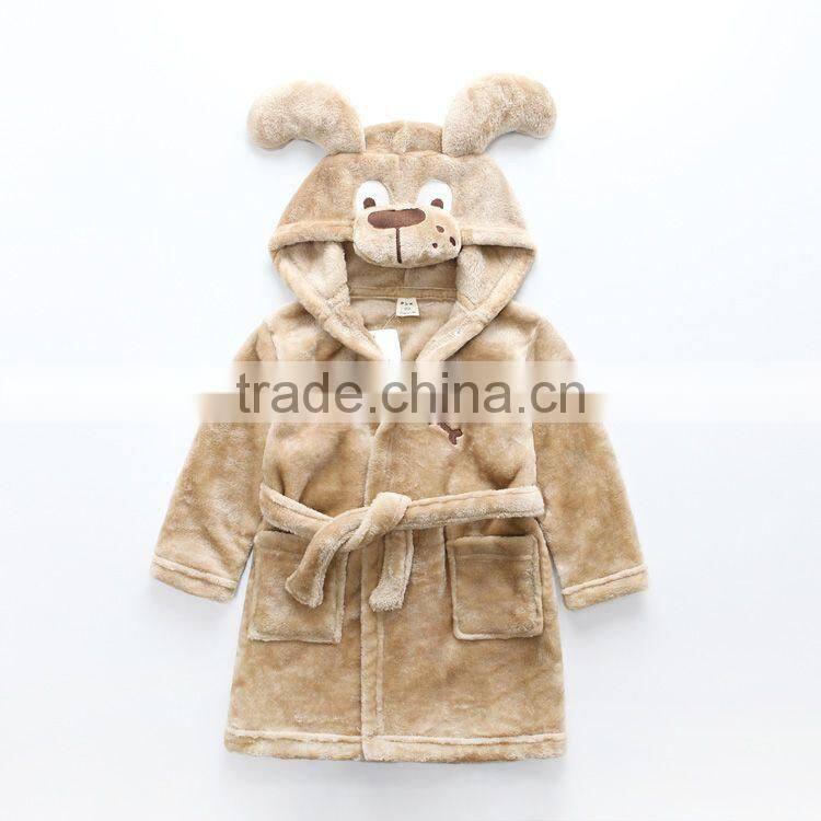 Baby kids Children Animal Hooded Plush/Coral Fleece bathrobe,Cute Animal Head Hooded Print Bathrobe