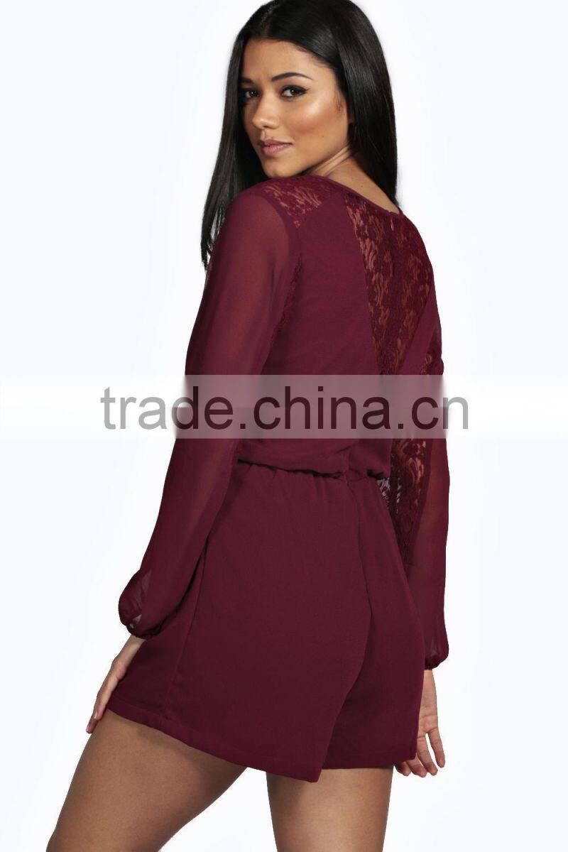 2016 customized chiffon and lace evening dress patterns romper women for women