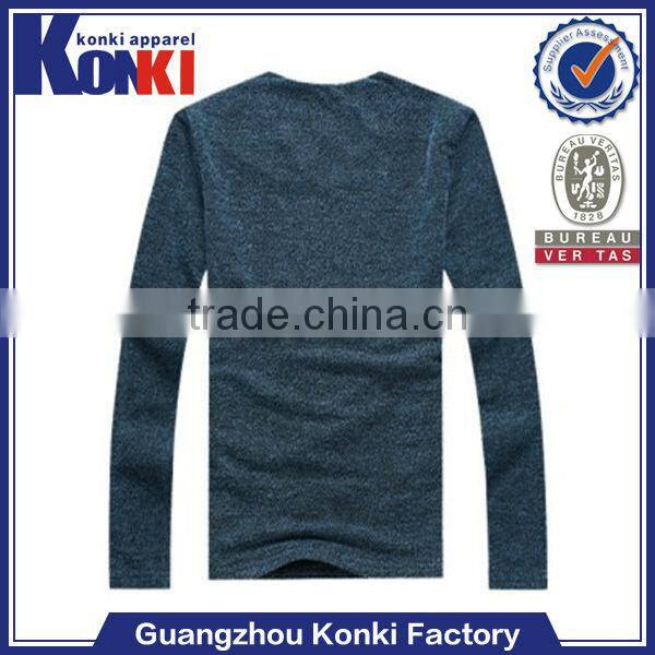 Best selling v neck ladies plain long sleeve t shirt