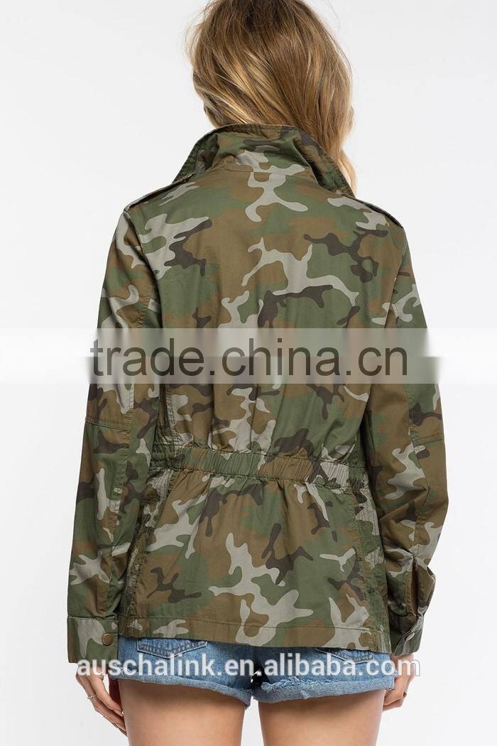 latest fashion girls classic camouflage jacket