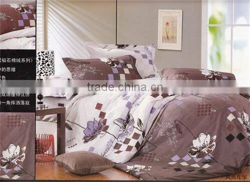 100%polyester digital printed diamond velvet bedding sheet