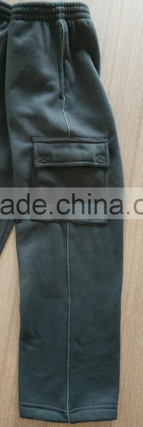 Men's,Boy's and Kid's fleece cargo pants with piping fleece pant