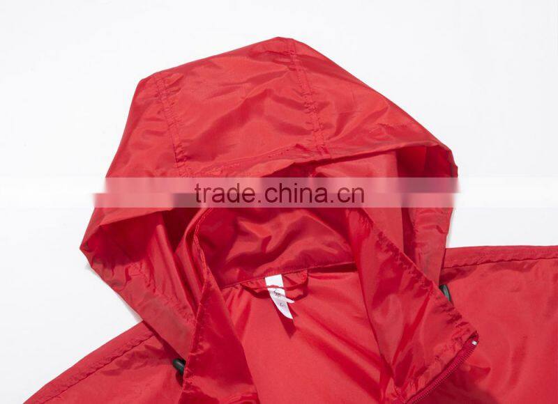 Factory Red Hoody Windproof Lady Coat rain coat