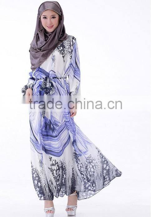 evening long sleeve maxi long dress for muslimah