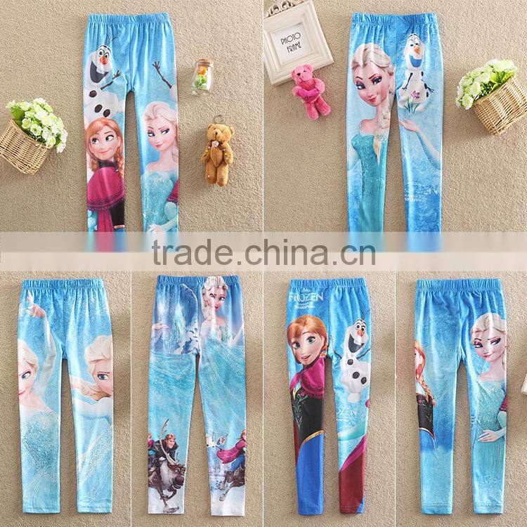 2017 New arrived boutique hot sale Full Length girl frozen girl tight legging