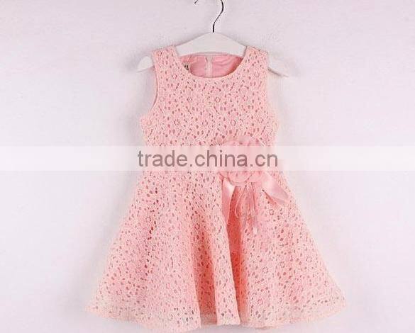Kids Girls Lovely Sleeveless Lace Vest Baby Girl Maxi Dress 20120