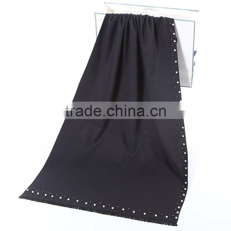 Womens Winter Cashmere Shawl Scarf Basic Long Warm Fashion Scarves & Wraps Lady Casual Pearl Wraps Scarves Woman