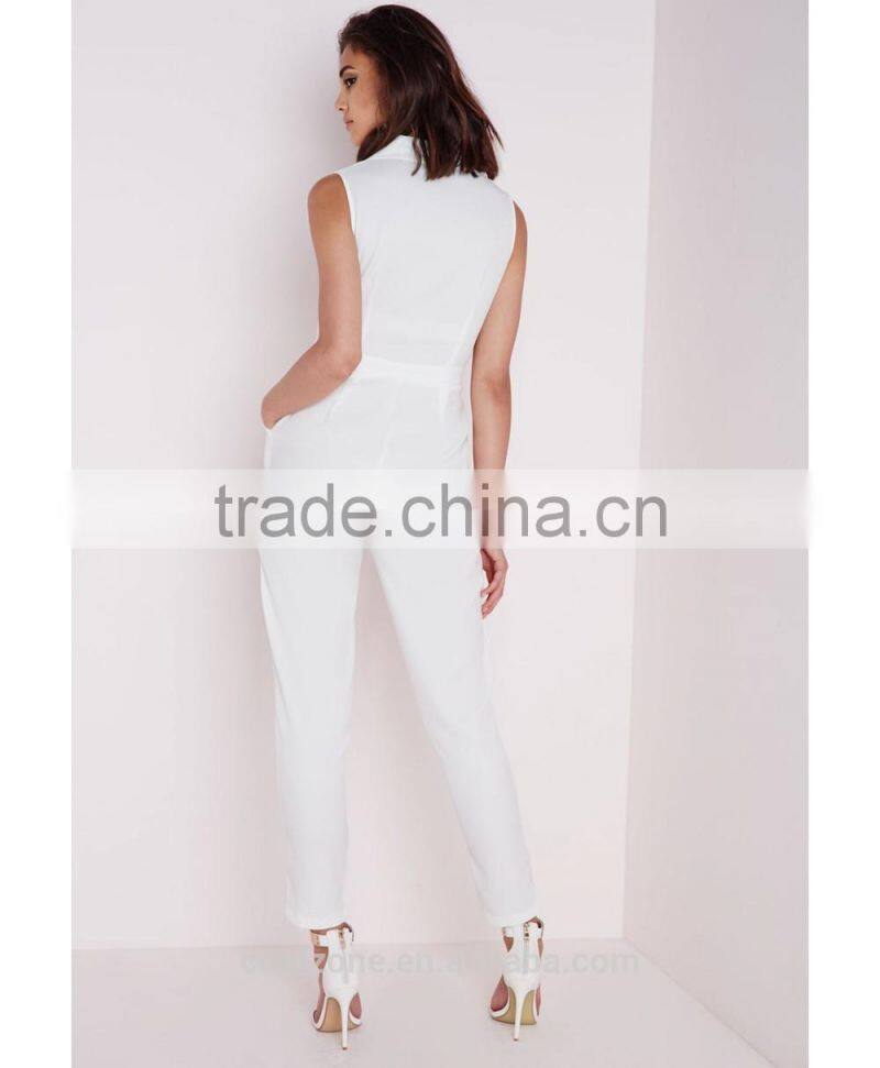 2015 fashion jumpsuit design new style sleeveless wrap jumpsuit