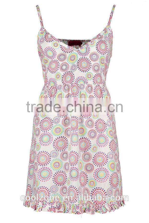 Latest geo print women ladies night dress,sexy night sleeping dress