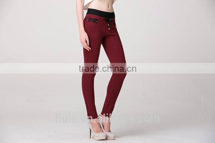 Fashionable cheap casual black women tight pants