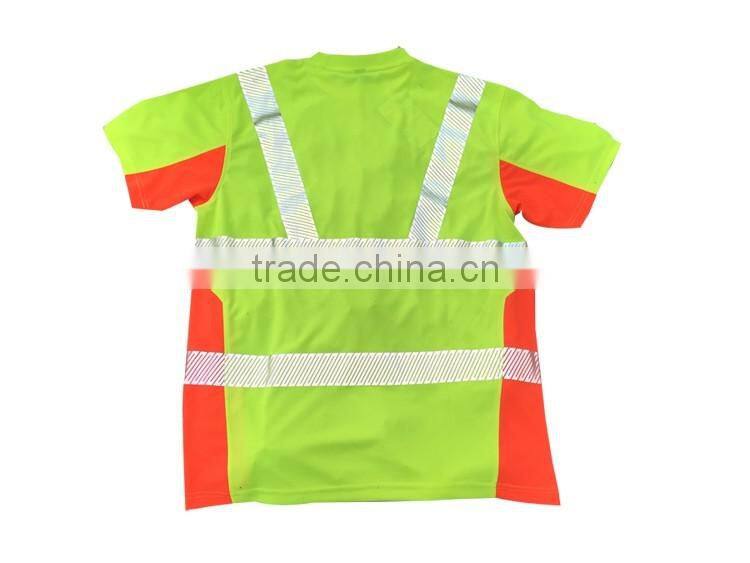 Daytime orange safety hivis yellow reflective 3m heat sealed T-shirt