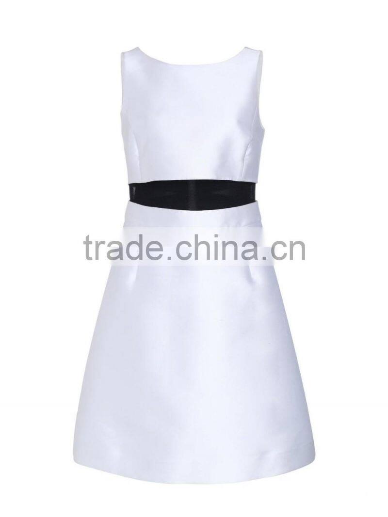 Ladies white combined prom fake two-piece dress