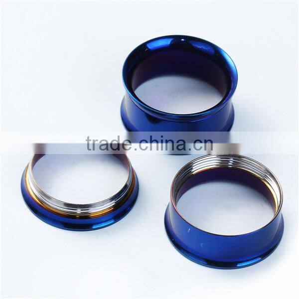 18mm Stainless Steel Ear Stretcher Expander Cylinder Blue Blue Body Piercing