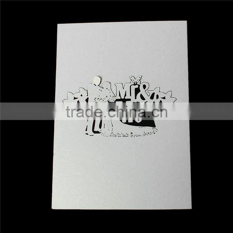 Paper Wedding Party Name Place Card Bride & Bridegroom Message "Mr & MRS" Light Gold Glitter