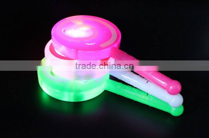 Hot sale LED lighting toys shining lollipop candy toy for kids baby rattle hand bells