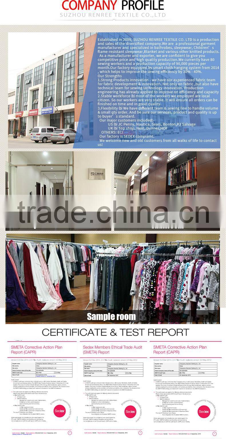 Chinese manufacturer fashionable new design sleep wear bathrobe