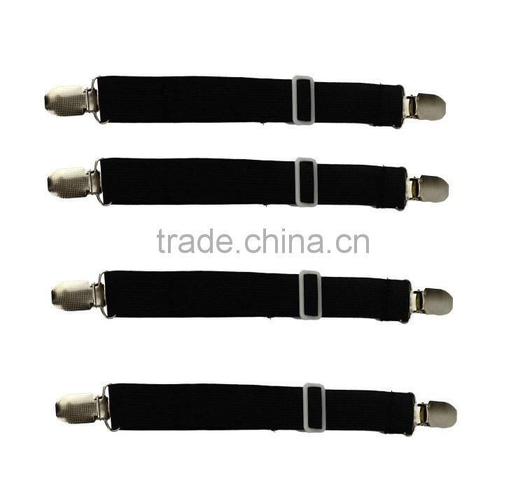 Adjustable Bed Sheet Corner Holders Elastic Grippers Suspenders Holder Straps 4 Pack