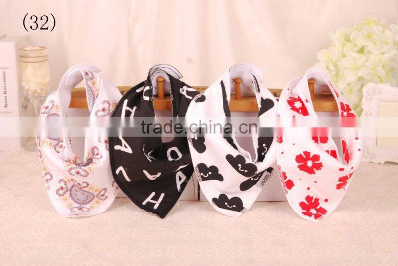 High Quality Cotton Baby Bandana Bib Plaid Organic Bamboo Terry Cloth Bib Drool Triangle