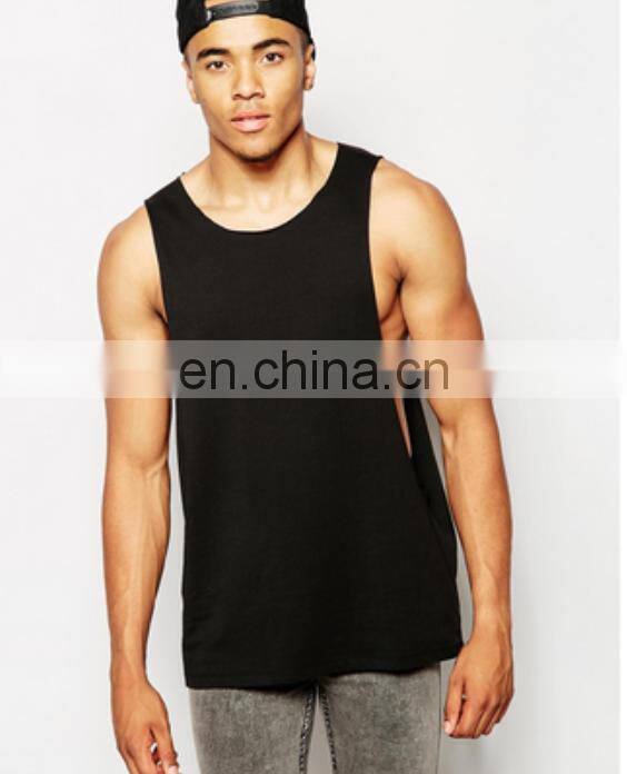 Wholesale custom gym singlets for men deep arm hole tank tops