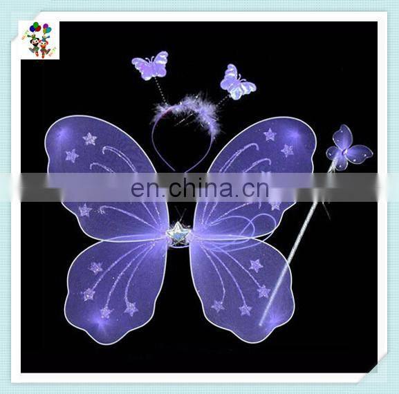 Princess Party Kids Fairy Butterfly Wings with Wand Headband HPC-0884