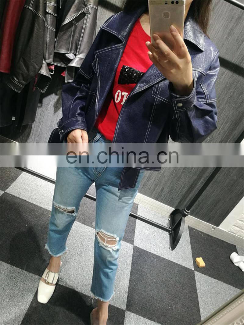 Ladies Latest Fashion Girl Casual Leather Jacket Real Women Leather Jackets