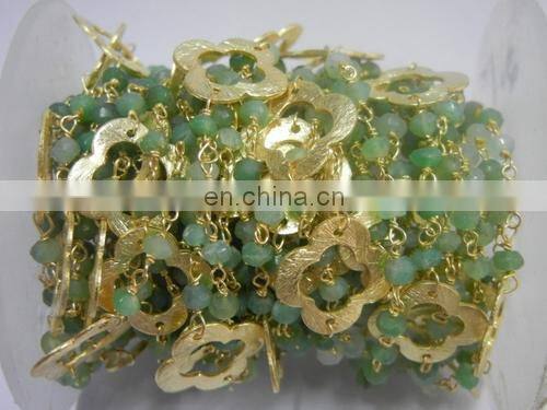 Ethiopian Opal Gemstone Wire Wrapped Chain