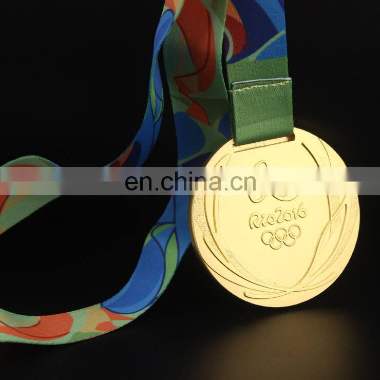 Custom brief style sport games with ribbon metal medal