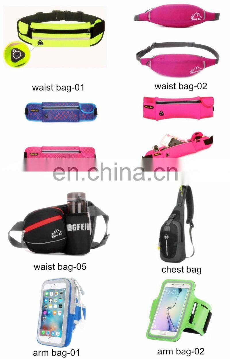 Custom Promotional Blue Polyester Nylon Sports Bag with Zipper for Extra Security for running