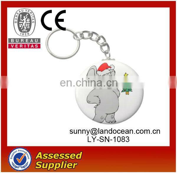 sublimation round shape tin badge keychain