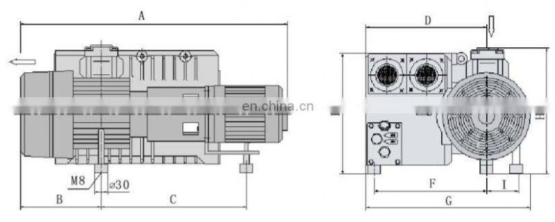 40m3/h Single Stage Rotary Vane Vacuum Pump