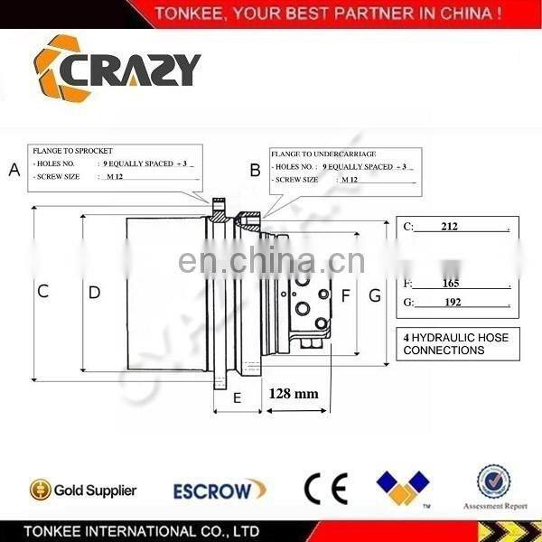 PC35MR-2 FINAL DRIVE ASSY TRAVEL MOTOR,22L-60-21101,22F-60-31100,PHV-3B-35B-8841A,PHV-3B-35BP-9T-8243A, PHV-3B-35B-PT-8974A