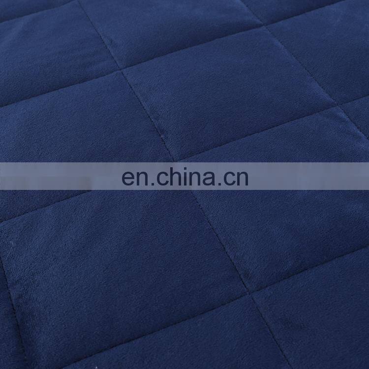 Hot selling Quality Premium Soft Minky Quilt Sensory 15Ibs Glass Beads Gray Color Sensory Weighted Blanket