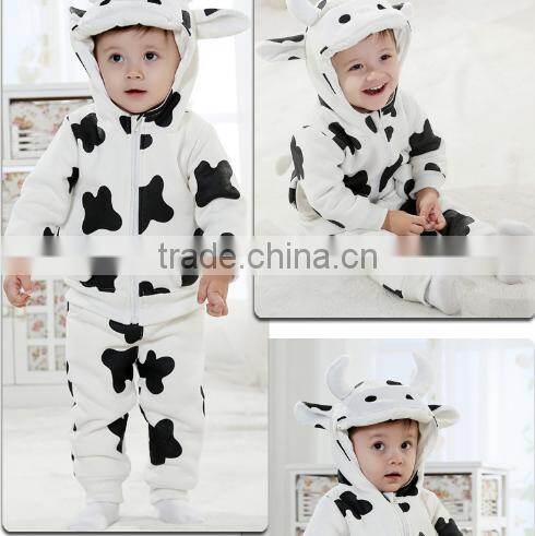 2015 walson winter thick baby anmial romper baby jumpsuit with button