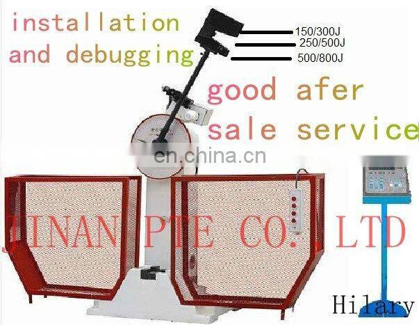 Charpy pendulum impact tester for metal charpy V notch