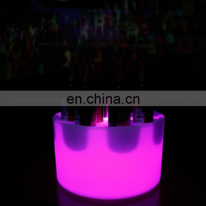 Factory price promotional plastic bar ice bucket with LED RGB light