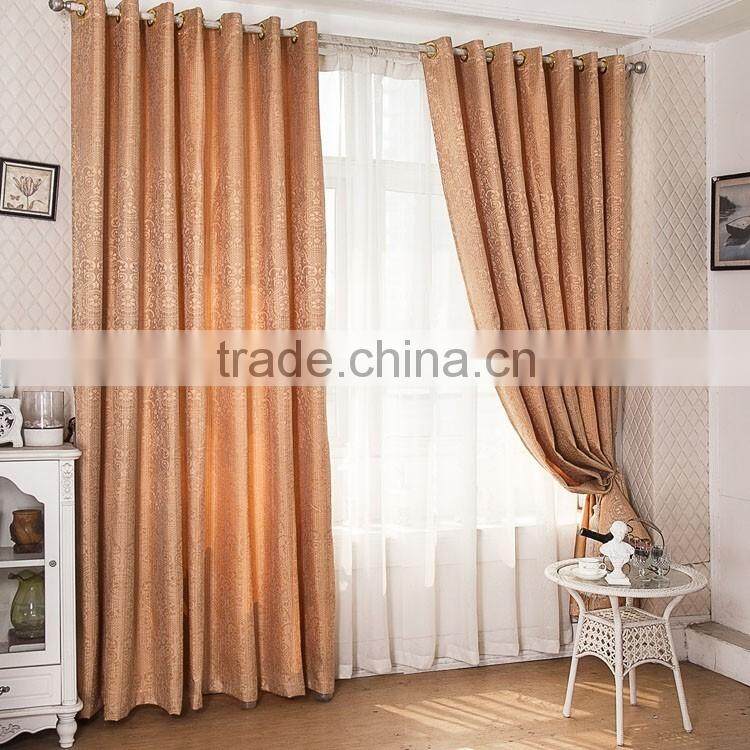 Blackout Coated Fiber Polyester Blended Window Cotton Curtain for living room