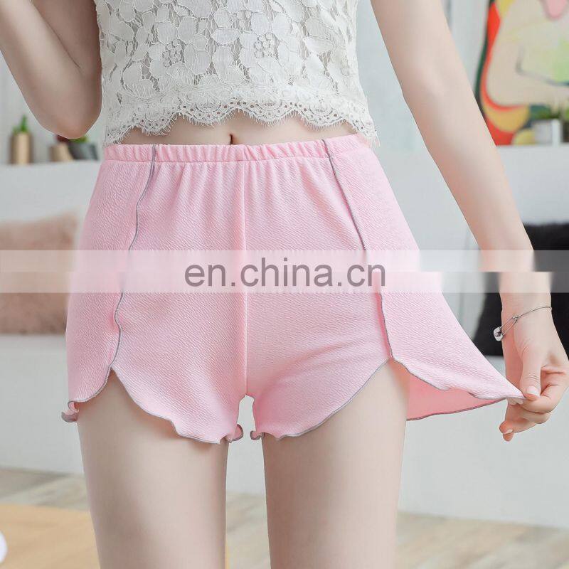 Manufacturers wholesale custom anti-exhaust safety pants side plus fat plus size women's three-quarter pants stretch