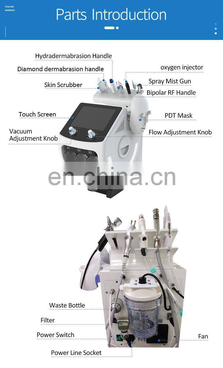 Multifunction 7 in 1 Professional Facial Deep Cleaning Diamond Oxygen Jet Peeling Microdermabrasion Machine
