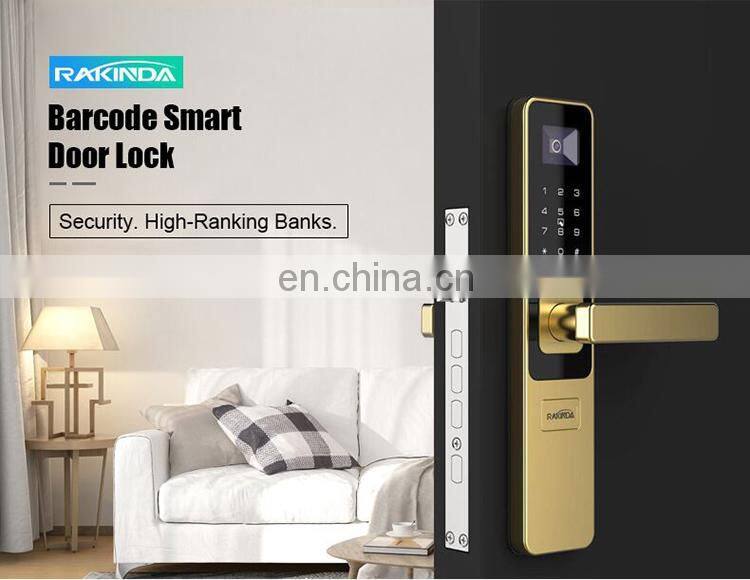 6063GB Aluminum Smart Door Lock with Barcode Scanner, Digital Password Touch Screen Door Lock, IC Card Door Locks