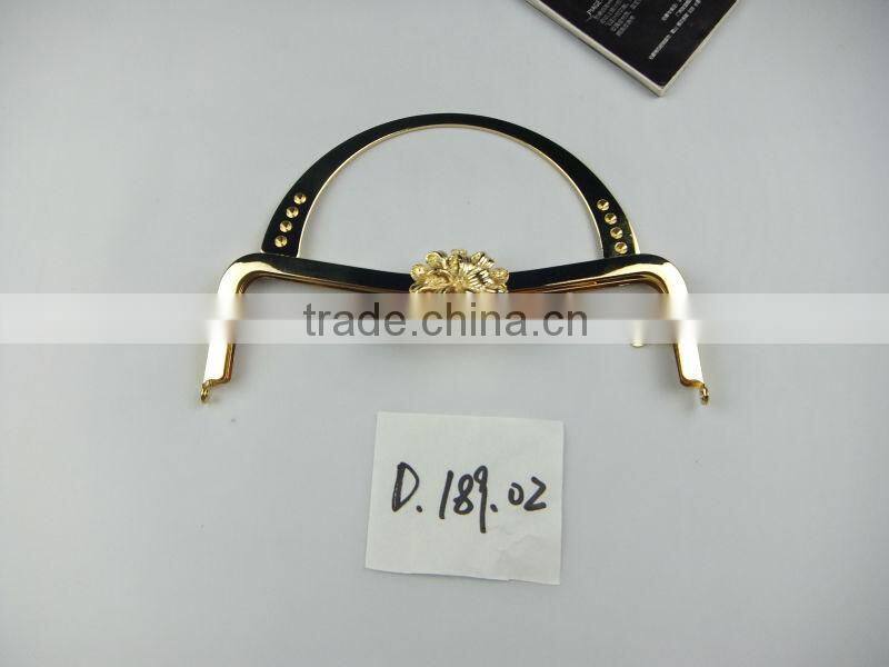 NEW!Top quality high-grade gold metal bag frame for handbag with flower pattern clasp and handle
